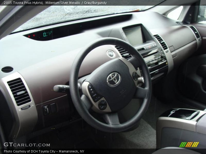 Millenium Silver Metallic / Gray/Burgundy 2005 Toyota Prius Hybrid