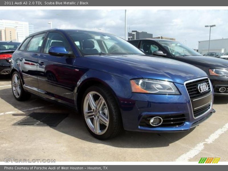 Scuba Blue Metallic / Black 2011 Audi A3 2.0 TDI