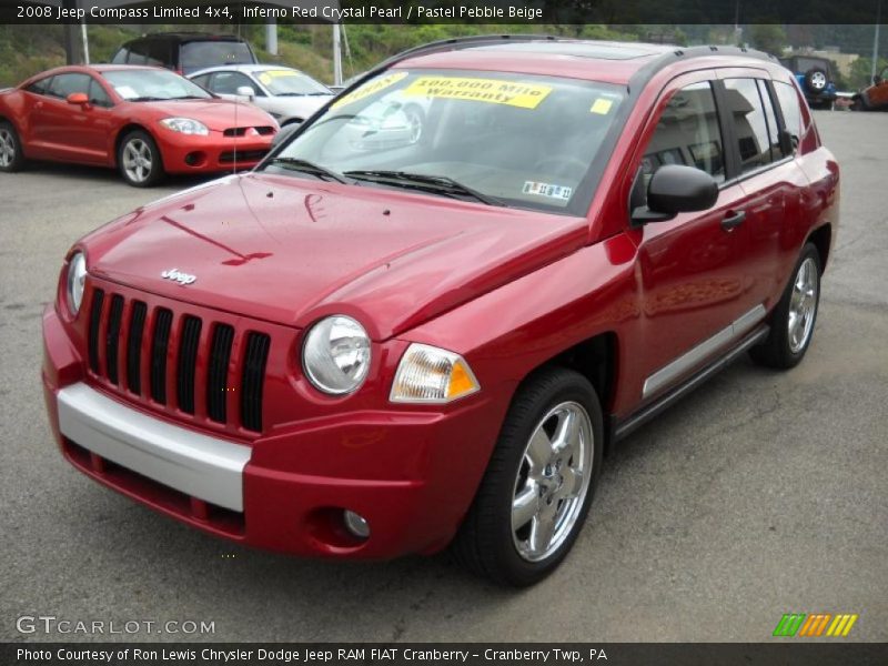 Inferno Red Crystal Pearl / Pastel Pebble Beige 2008 Jeep Compass Limited 4x4
