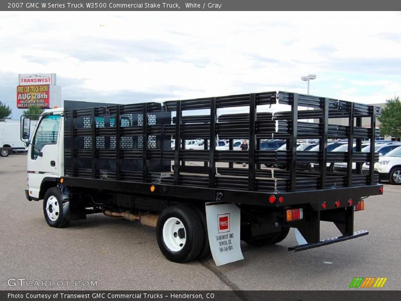 White / Gray 2007 GMC W Series Truck W3500 Commercial Stake Truck