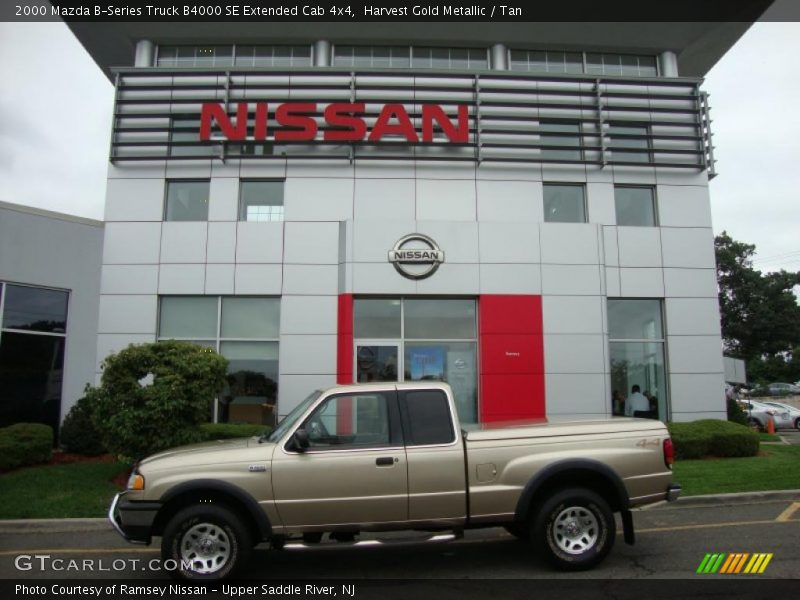 Harvest Gold Metallic / Tan 2000 Mazda B-Series Truck B4000 SE Extended Cab 4x4