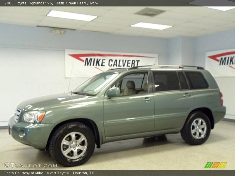 Oasis Green Pearl / Ivory 2005 Toyota Highlander V6