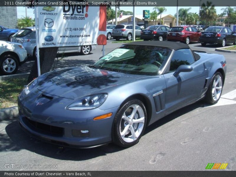 Supersonic Blue Metallic / Ebony Black 2011 Chevrolet Corvette Grand Sport Convertible