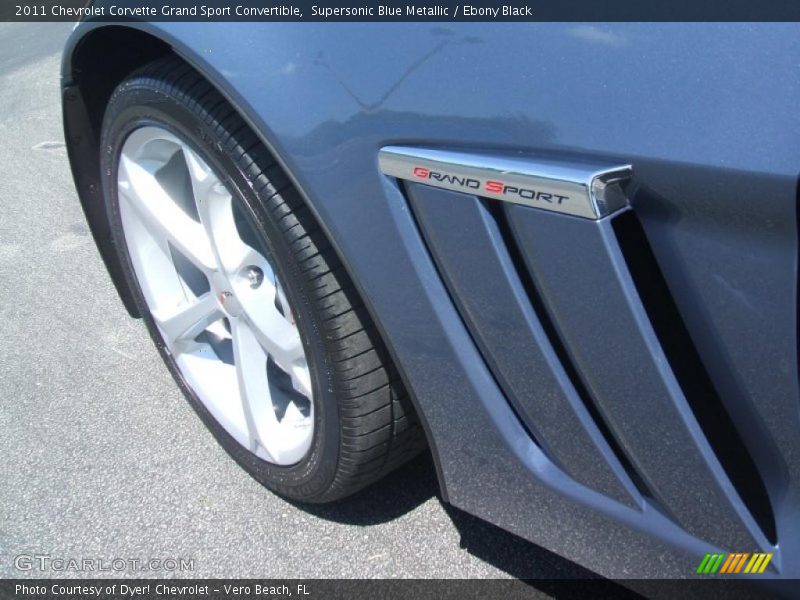 Supersonic Blue Metallic / Ebony Black 2011 Chevrolet Corvette Grand Sport Convertible