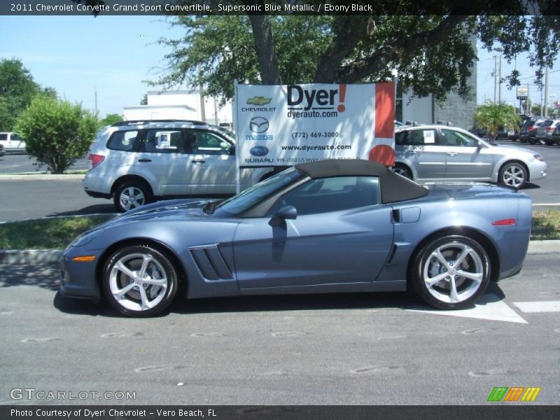 Supersonic Blue Metallic / Ebony Black 2011 Chevrolet Corvette Grand Sport Convertible