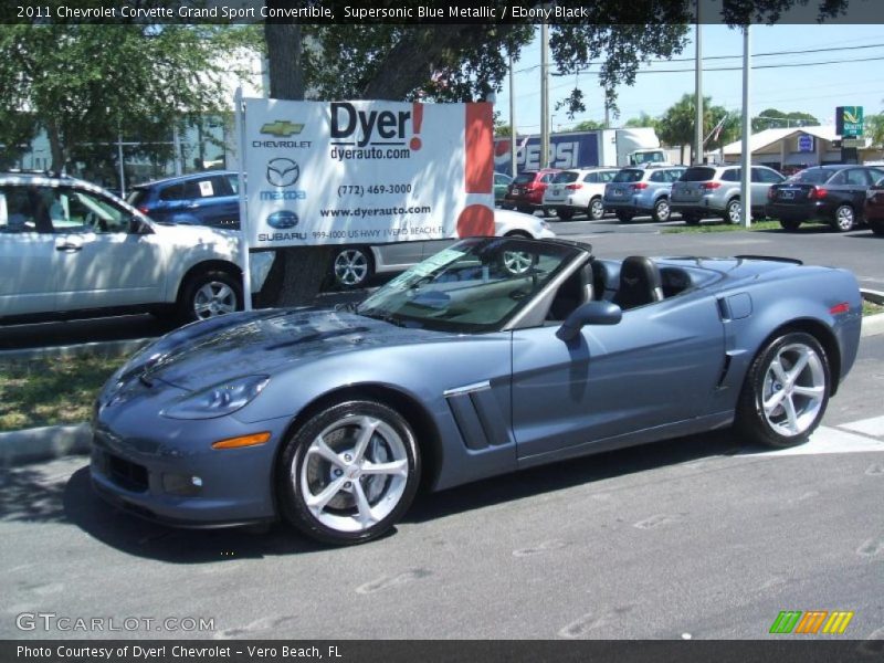 Supersonic Blue Metallic / Ebony Black 2011 Chevrolet Corvette Grand Sport Convertible