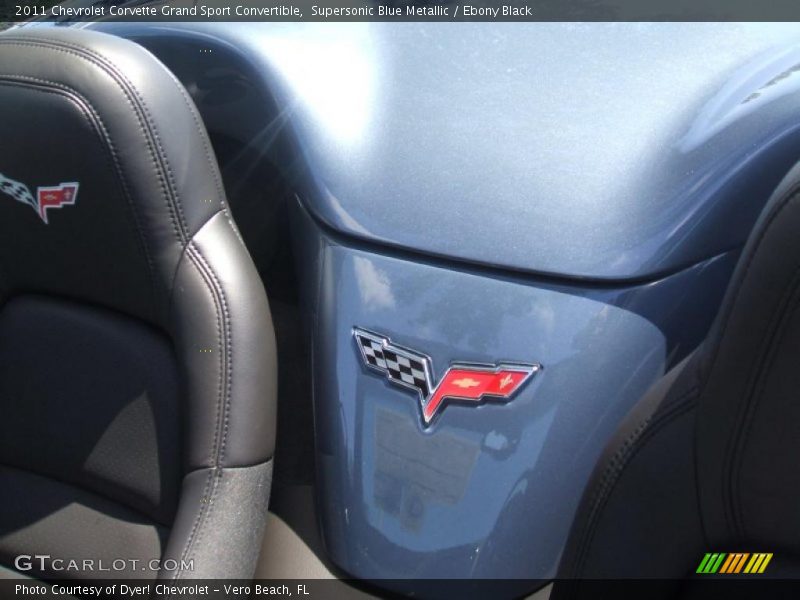Supersonic Blue Metallic / Ebony Black 2011 Chevrolet Corvette Grand Sport Convertible