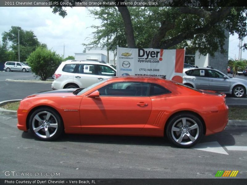 Inferno Orange Metallic / Inferno Orange/Black 2011 Chevrolet Camaro SS/RS Coupe