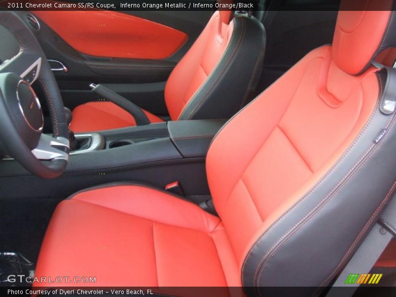 Inferno Orange Metallic / Inferno Orange/Black 2011 Chevrolet Camaro SS/RS Coupe