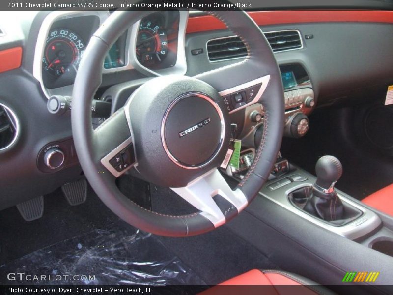 Inferno Orange Metallic / Inferno Orange/Black 2011 Chevrolet Camaro SS/RS Coupe