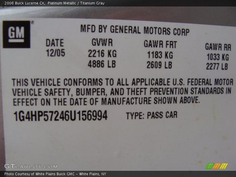 Platinum Metallic / Titanium Gray 2006 Buick Lucerne CX