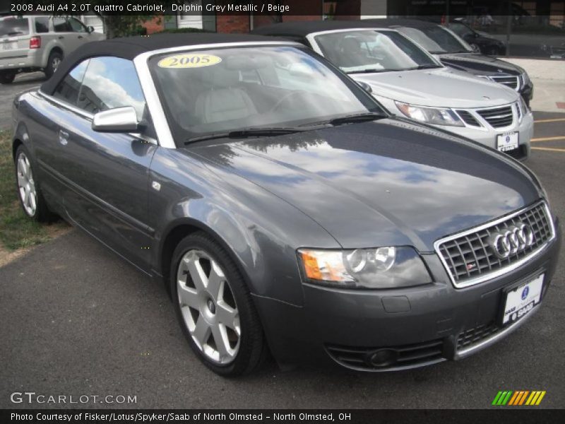 Dolphin Grey Metallic / Beige 2008 Audi A4 2.0T quattro Cabriolet