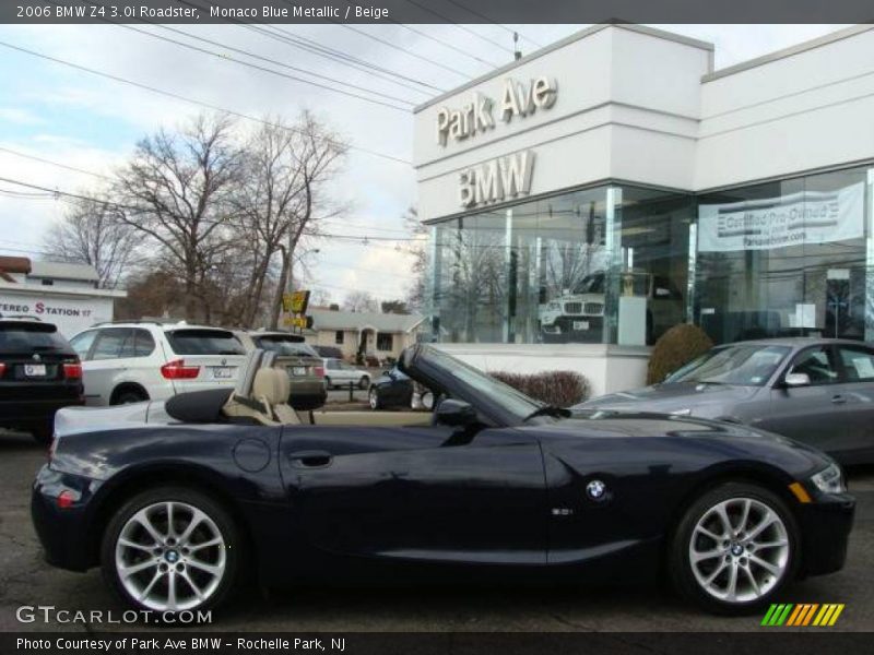 Monaco Blue Metallic / Beige 2006 BMW Z4 3.0i Roadster