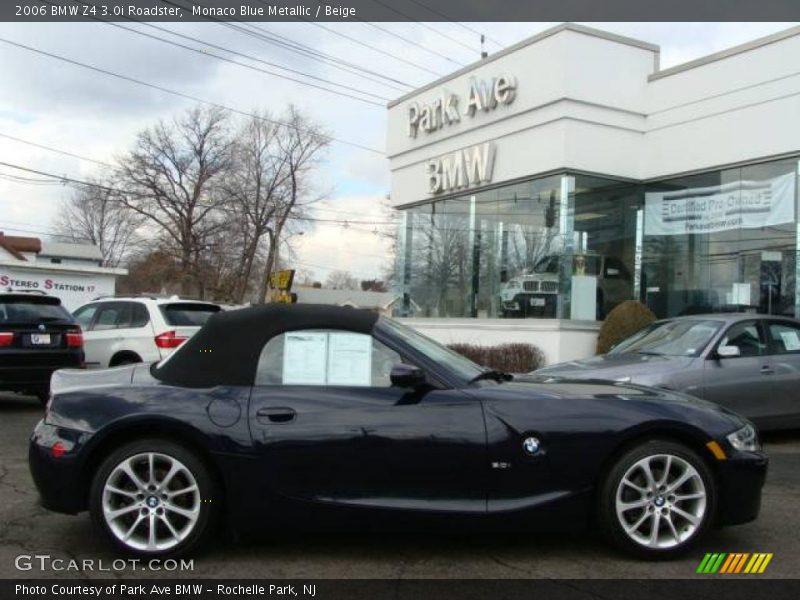 Monaco Blue Metallic / Beige 2006 BMW Z4 3.0i Roadster