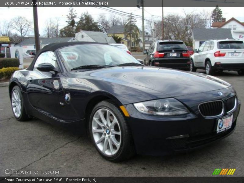 Monaco Blue Metallic / Beige 2006 BMW Z4 3.0i Roadster