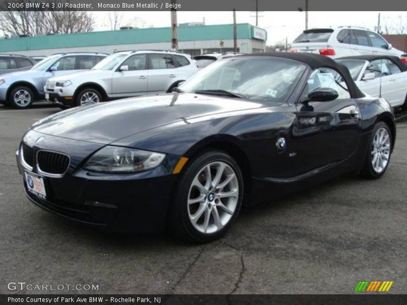 Monaco Blue Metallic / Beige 2006 BMW Z4 3.0i Roadster
