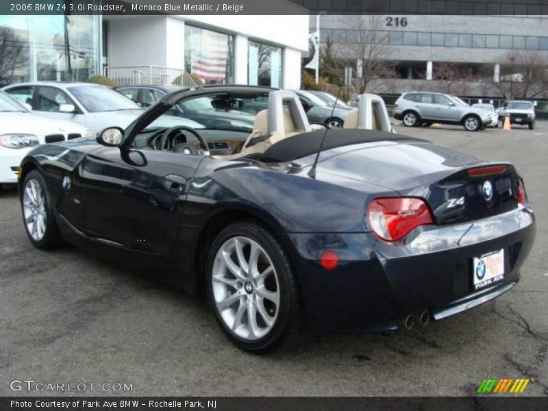 Monaco Blue Metallic / Beige 2006 BMW Z4 3.0i Roadster