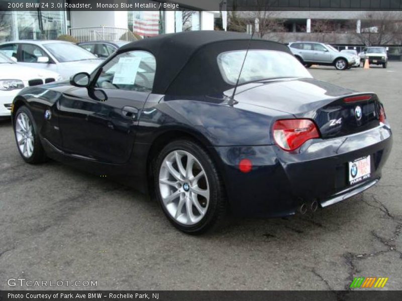 Monaco Blue Metallic / Beige 2006 BMW Z4 3.0i Roadster
