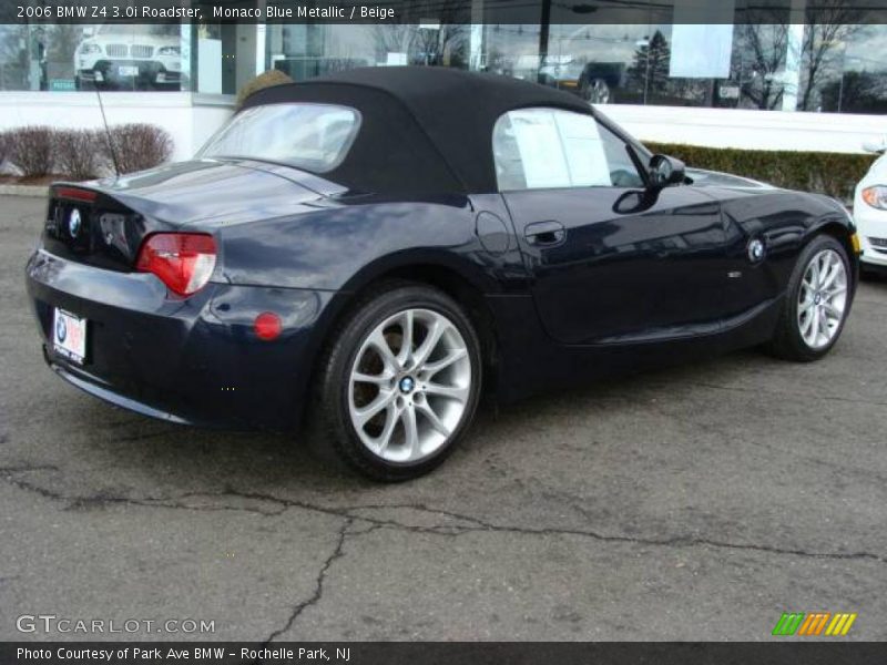 Monaco Blue Metallic / Beige 2006 BMW Z4 3.0i Roadster