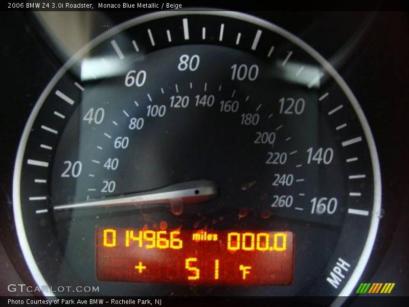 Monaco Blue Metallic / Beige 2006 BMW Z4 3.0i Roadster