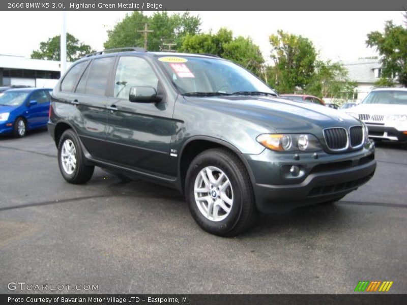 Highland Green Metallic / Beige 2006 BMW X5 3.0i