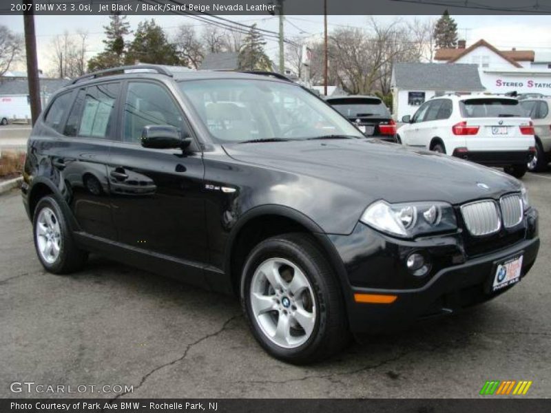 Jet Black / Black/Sand Beige Nevada Leather 2007 BMW X3 3.0si