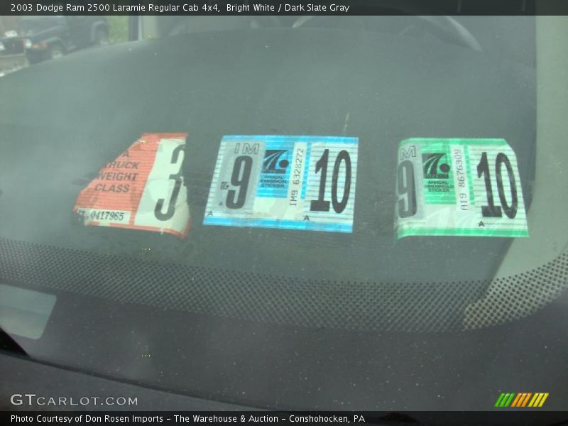 Bright White / Dark Slate Gray 2003 Dodge Ram 2500 Laramie Regular Cab 4x4