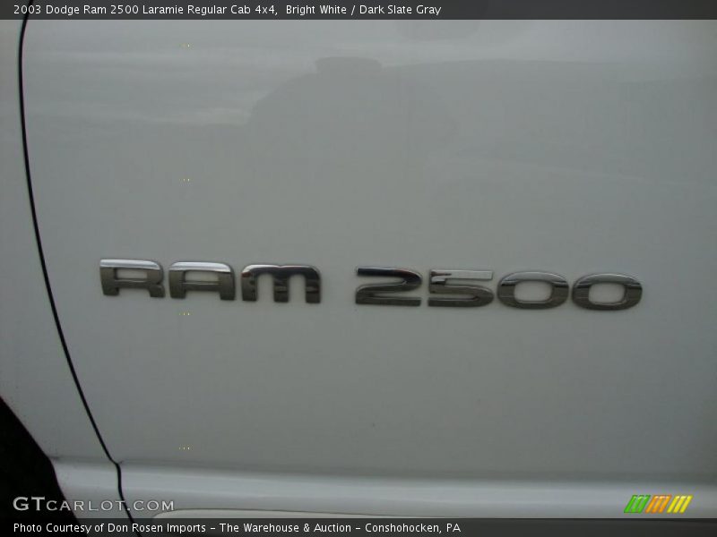 Bright White / Dark Slate Gray 2003 Dodge Ram 2500 Laramie Regular Cab 4x4