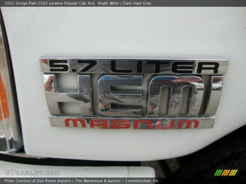 Bright White / Dark Slate Gray 2003 Dodge Ram 2500 Laramie Regular Cab 4x4