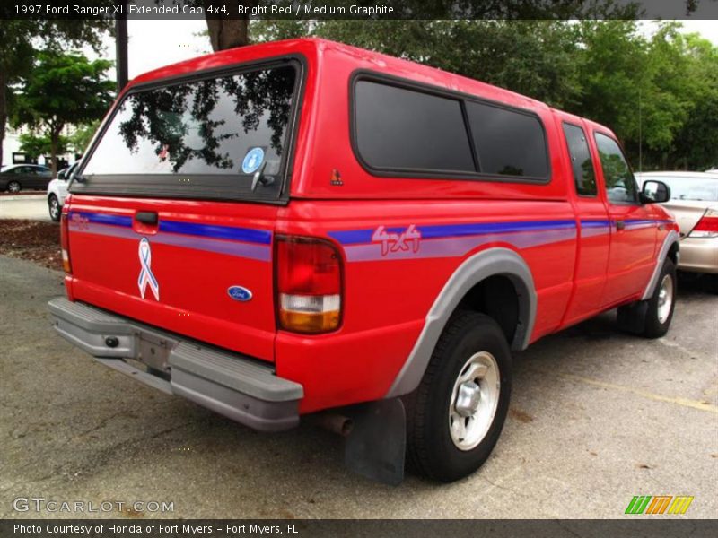 Bright Red / Medium Graphite 1997 Ford Ranger XL Extended Cab 4x4