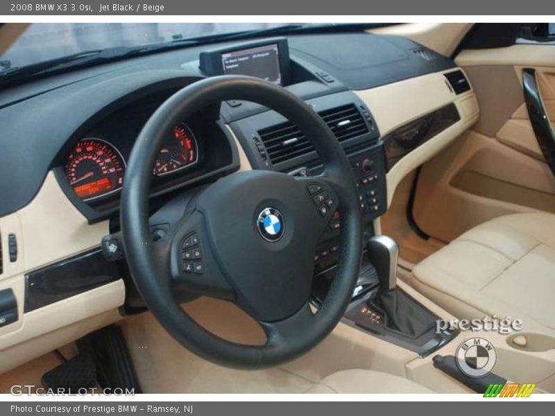 Jet Black / Beige 2008 BMW X3 3.0si