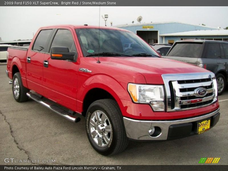 Bright Red / Stone/Medium Stone 2009 Ford F150 XLT SuperCrew