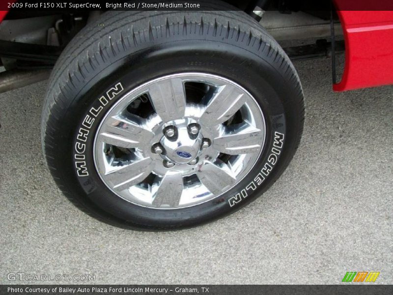 Bright Red / Stone/Medium Stone 2009 Ford F150 XLT SuperCrew