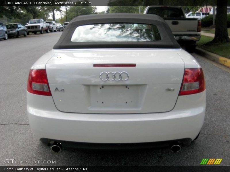 Arctic White / Platinum 2003 Audi A4 3.0 Cabriolet