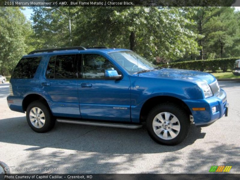Blue Flame Metallic / Charcoal Black 2010 Mercury Mountaineer V6 AWD
