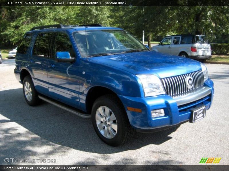 Blue Flame Metallic / Charcoal Black 2010 Mercury Mountaineer V6 AWD