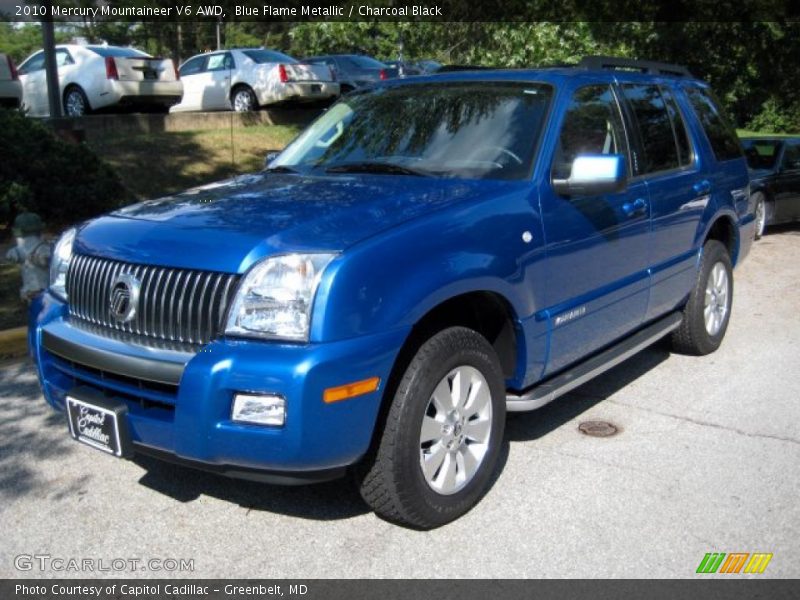 Blue Flame Metallic / Charcoal Black 2010 Mercury Mountaineer V6 AWD