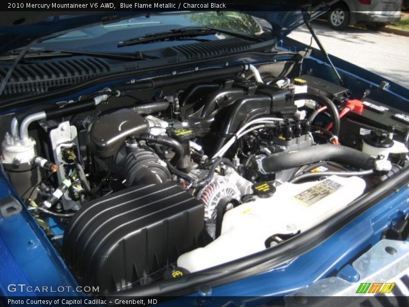 Blue Flame Metallic / Charcoal Black 2010 Mercury Mountaineer V6 AWD
