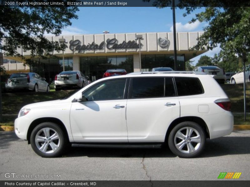 Blizzard White Pearl / Sand Beige 2008 Toyota Highlander Limited