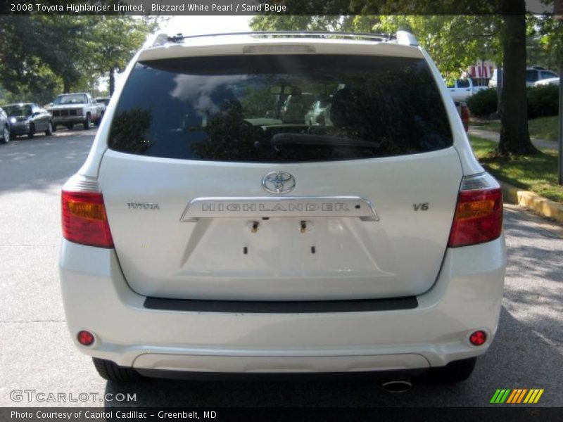 Blizzard White Pearl / Sand Beige 2008 Toyota Highlander Limited
