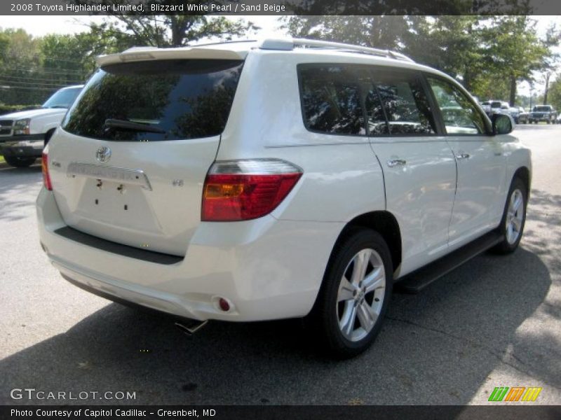 Blizzard White Pearl / Sand Beige 2008 Toyota Highlander Limited