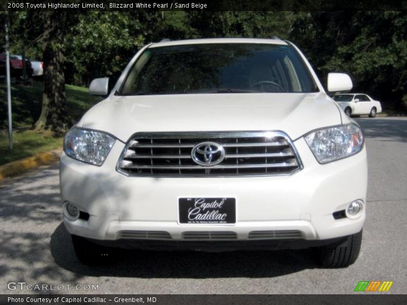 Blizzard White Pearl / Sand Beige 2008 Toyota Highlander Limited