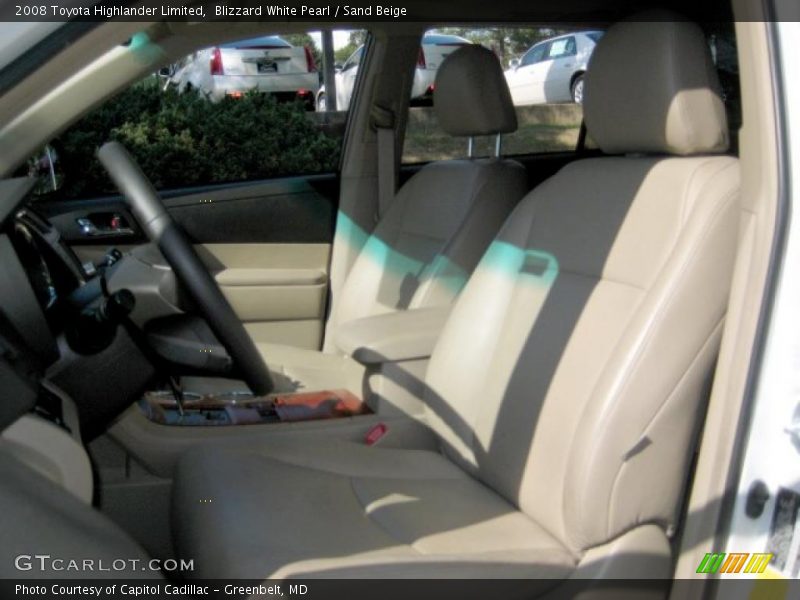 Blizzard White Pearl / Sand Beige 2008 Toyota Highlander Limited
