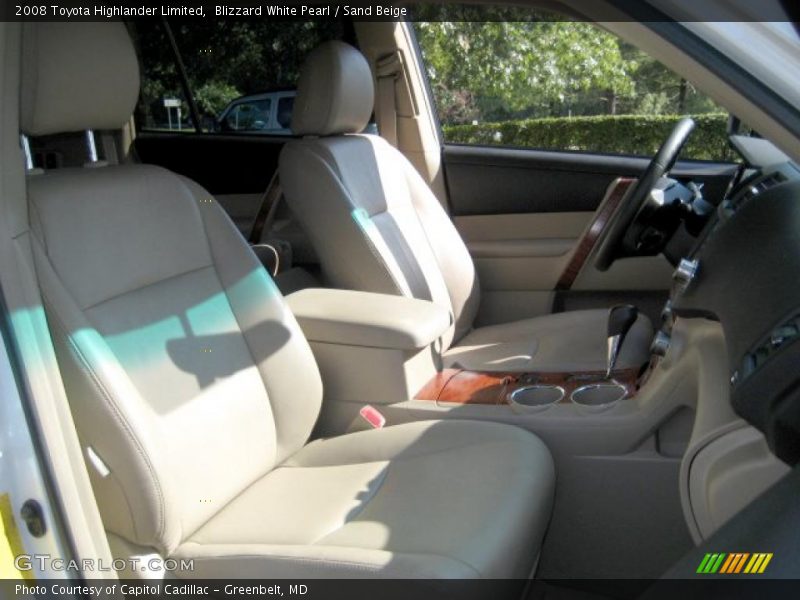 Blizzard White Pearl / Sand Beige 2008 Toyota Highlander Limited