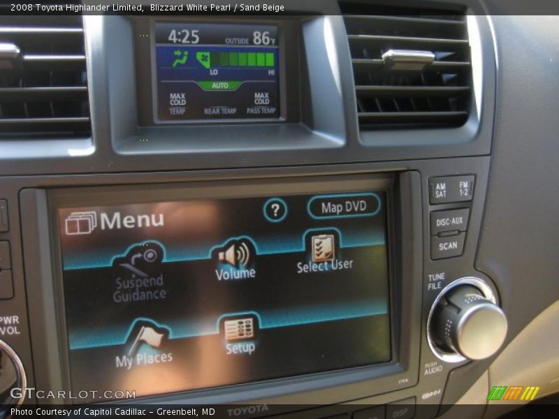 Blizzard White Pearl / Sand Beige 2008 Toyota Highlander Limited