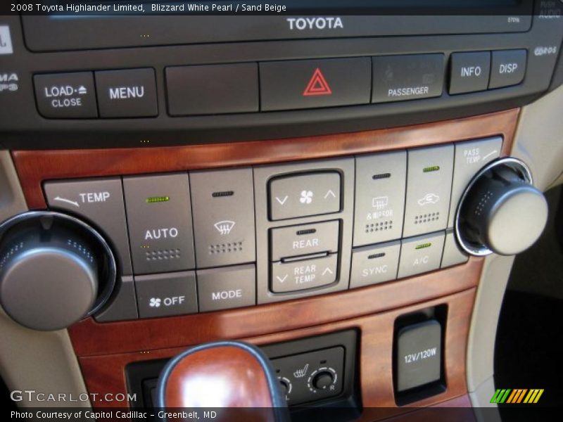 Blizzard White Pearl / Sand Beige 2008 Toyota Highlander Limited