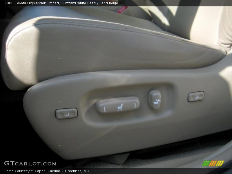 Blizzard White Pearl / Sand Beige 2008 Toyota Highlander Limited
