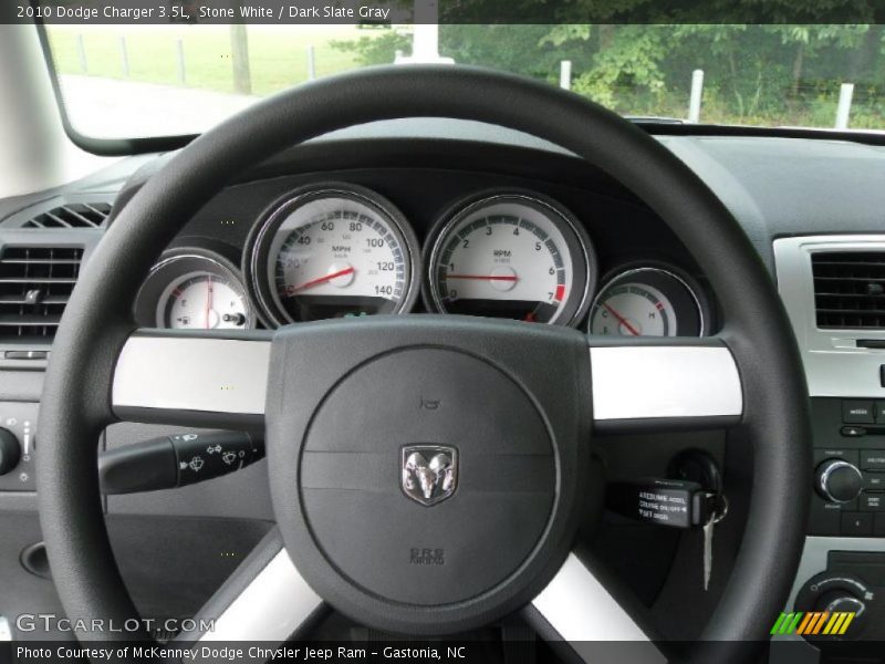 Stone White / Dark Slate Gray 2010 Dodge Charger 3.5L