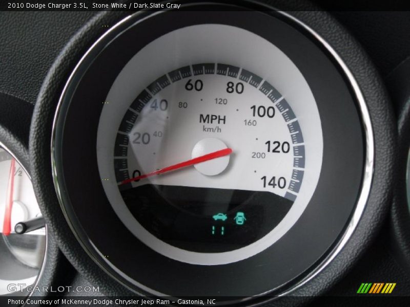 Stone White / Dark Slate Gray 2010 Dodge Charger 3.5L
