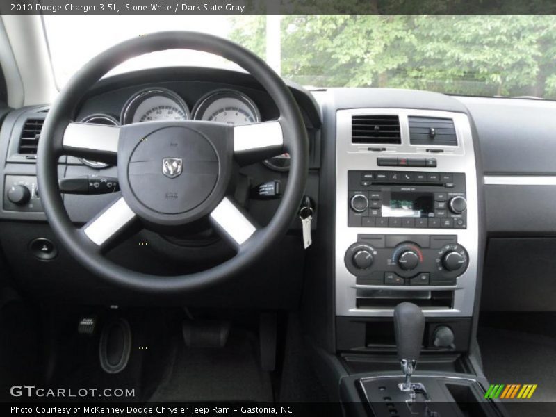 Stone White / Dark Slate Gray 2010 Dodge Charger 3.5L